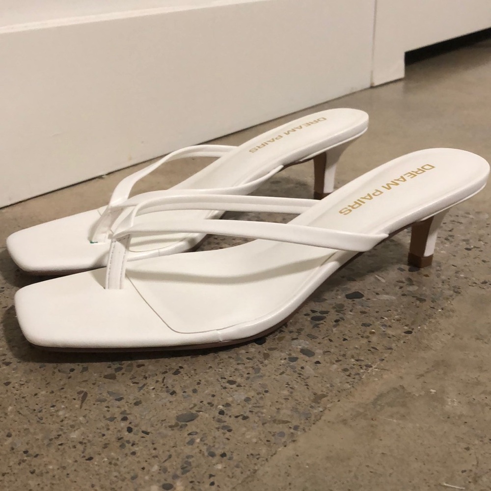 Women's White Heeled Sandals